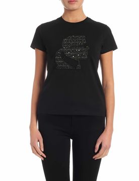 T-shirt Karl Bouclè nera