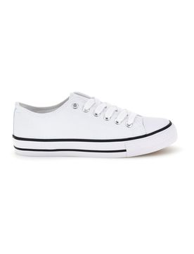 Sneakers bianco in tela stringate basse 8011 38