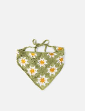 Misako Crochet Headscarf Edge Green