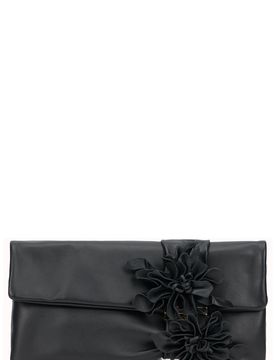 Leather Clutch with Floral Detail