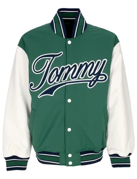 Giubbotto College Uomo Letterman Jacket Ext Court Green/multi - Tommy hilfiger - FashionsVida