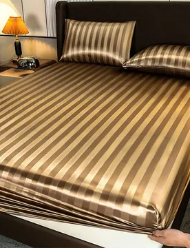 Piezas Juego de Ropa de Cama de Satén de Lujo, Juego de Ropa de Cama, Juego de Sábanas, Juego de Cubrecamas, Juego de Cubiertas de Polvo de unicolor - Shein - FashionsVida