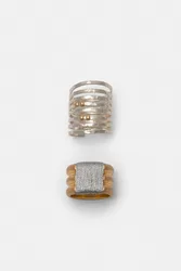 Pack Of 2 Textured Rings (Size: )