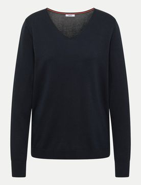 Basic Strickpullover Schwarz L