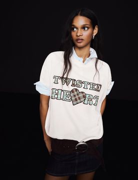 T-Shirt Manches Courtes Avec Patch Xs Blanc Cassé