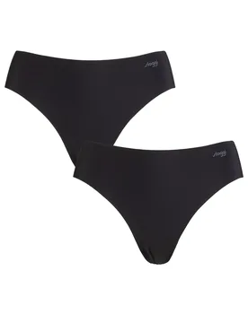 Women's 2 Pack Zero Feel Seamfree Tanga Knickers Black Small - Black - Size: Small - Sloggi - FashionsVida