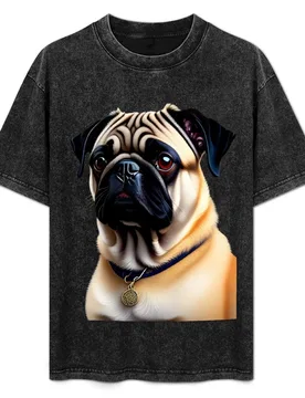 Ohhh a AI ART pug T-Shirt Work Outdoor Short Sleeve Tee - Aliexpress - FashionsVida