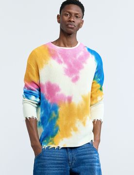 Jersey tie dye, Hombre, Algodon, Rojo, S