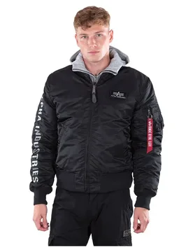 Industries Veste Ma-1 D-tec Se Black / Grey XL - ALPHA - FashionsVida