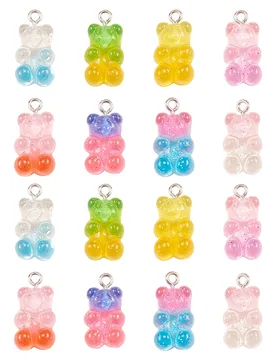 Pcs Cute Bear Shaped Transparent Resin Pendants with Glitter Powder Imitation Animal Candy Charms for Keychain Jewelry Making - Aliexpress - FashionsVida