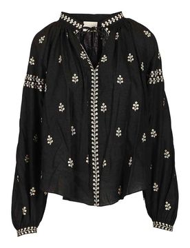 Blusa Rodis In Seta Tussar Ricamata