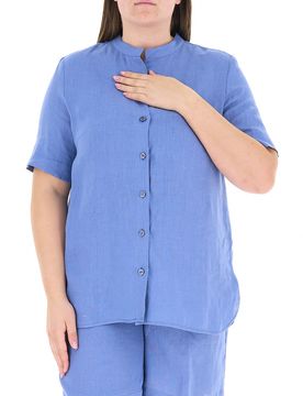 Camicia in lino AZZURRO POLVERE 49