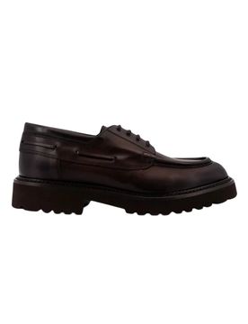 Scarpe stringate basse uomo - derby barca parabout - marrone
