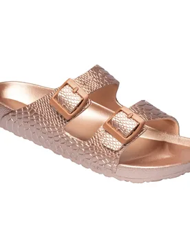 Bade-Pantolette „Ines“ gold 37 Damen - wonderwalk - FashionsVida
