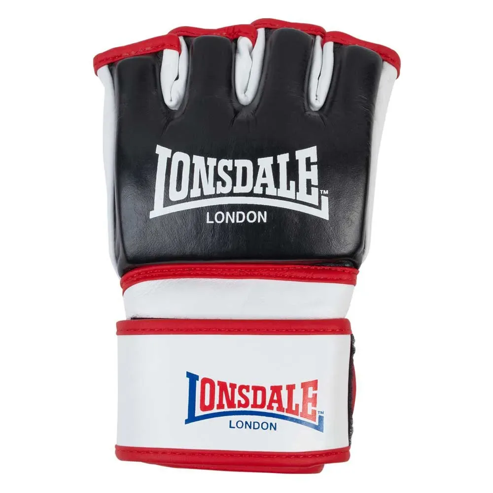Gant De Combat Mma Cuir Emory Black / White / Red M - Lonsdale - FashionsVida