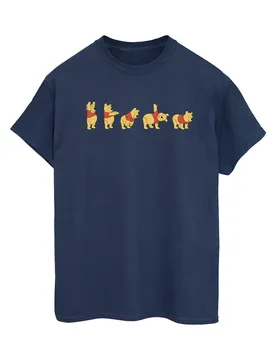 Womens/ladies Winnie The Pooh Stretching Cotton Boyfriend T-Shirt (Navy Blue) - Size 5xl - Disney - FashionsVida