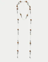Natural Stone Wrap Around Necklace Multi female