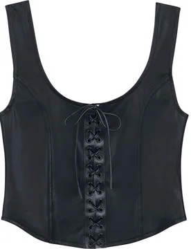 Top - Essential - faux leather - S bis XXL - für Damen - Größe XL - schwarz - Frauen - female - Black Premium by EMP - FashionsVida