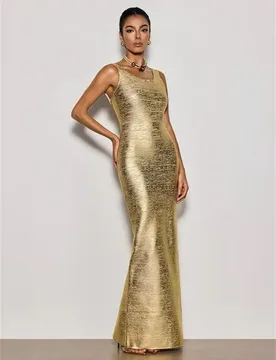 Gold Shiny Prom Dress Sexy Sleeveless Elegant Long Sheath Party Gown Holiday Beach Formal Wedding Birthday Evening Robe - Aliexpress - FashionsVida