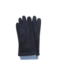 Guantes de cuero azul oscuro 9,5