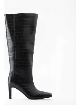 Botas de mujer de caña alta con grabado efecto coco - Mim - FashionsVida