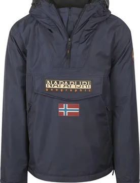 Anorak imperméable, coupe-vent et isolant - Rainforest Next Blu Marine en Nylon - Taille L - Navy - Napapijri - FashionsVida