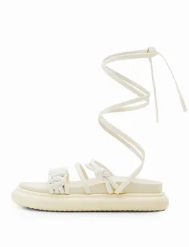 Sandales brides lacées plateforme WHITE 39 female - Desigual - FashionsVida