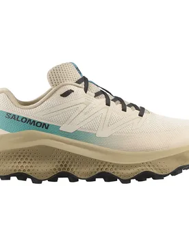 Ultra Flow 2 Trail Running Shoes Almond Milk / Eucalyptus / Oil Blue UK 12 Men - Salomon - FashionsVida