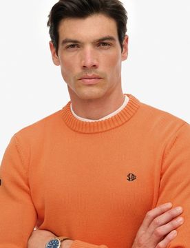 Superdry Herren Preppy Baumwoll-pullover Orange - Größe: Xxxl