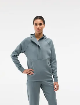 Women's Essential Recovery Hoodie in Slate Blue, Size Medium - HOKA - FashionsVida