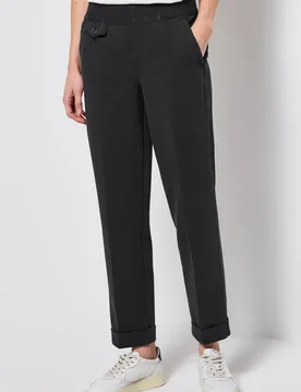 Karierte Chino mit Tapebund female Schwarz - Street One - FashionsVida