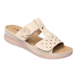 Komfort-Klettpantolette „Paula“ 37 beige