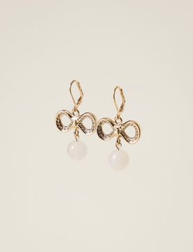 Boucles d'oreilles avec strass et logo
