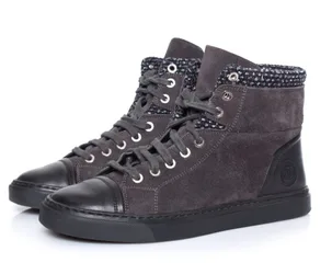 Suede & Leather High Top Sneakers