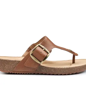 Women's 'Resort' Toe-Post Sandals in Tan Size: 6 - Tan - Size: 6 - Hotter - FashionsVida
