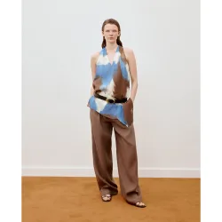 Top de mujer halter estampado geométrico