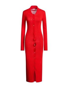Midi-Kleid Damen Tomatenrot 0,1 Damen