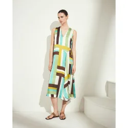 Vestido satinado estampado