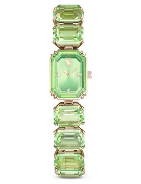 Orologio, Braccialetto con taglio Octagon, Verde, Finitura in tonalità champagne dorato OS - Swarovski - FashionsVida