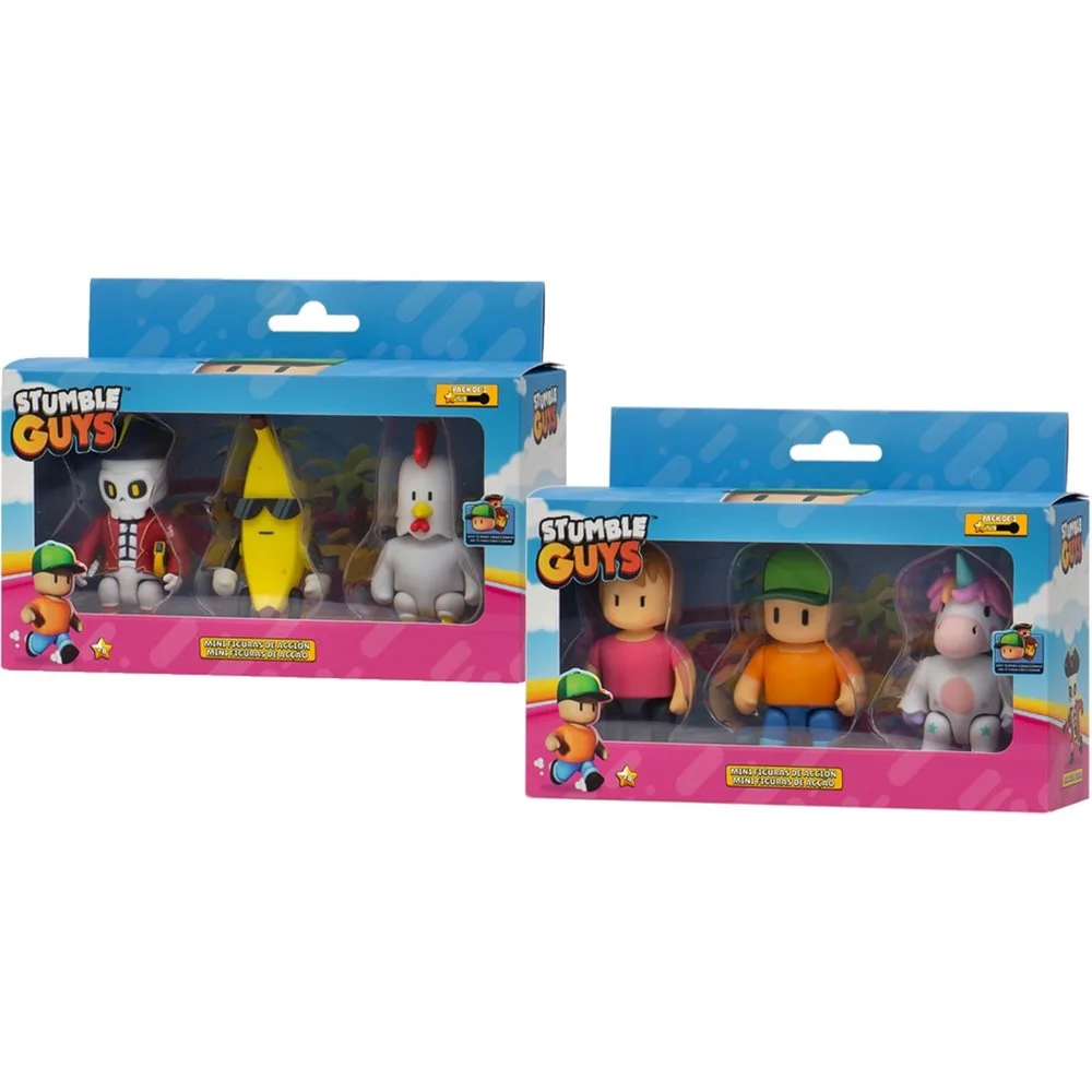 Pack 3 Figuras 7,5 cm Stumble Guys modelos surtidos - Bizak - FashionsVida