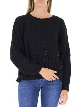KOCCA Maglione con piume NERO L