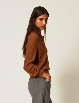 Pull polo avec broderie - Actitude by Twinset - FashionsVida