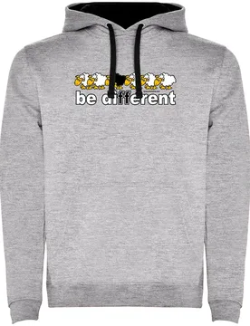 Sweat à Capuche Be Different Football Two-colour Heather Grey / Black 2XL - Kruskis - FashionsVida