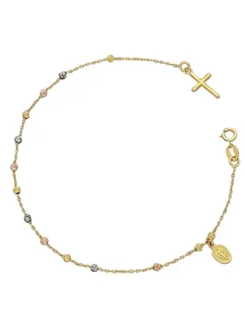 Bracciale Donna Rosario Oro Bianco Giallo Rosa GL101948