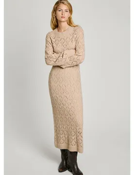 Vestito Lungo A Maniche Lunghe Hailey Light Beige M
