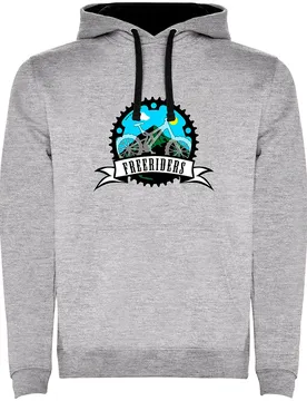 Felpa Con Cappuccio Freeriders Two-colour Heather Grey / Black