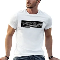 Guitar and Pedals (White and Black) T-Shirt Classic Basic Casual T-Shirt