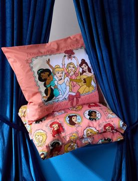 Set di biancheria da letto in cotone Disney Princess - rosa