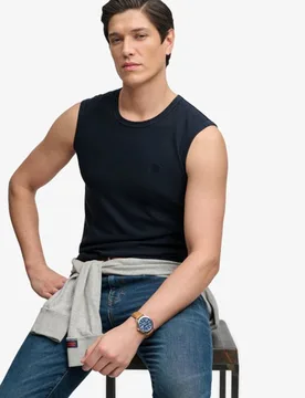 Superdry Herren Classic Cotton Linen Top mit Lockerer Passform Navy - Größe: M - 29.99 - FashionsVida