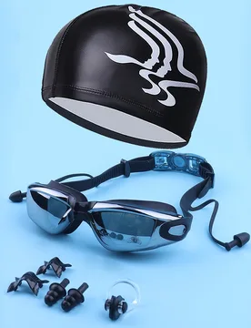 Set de 7 piezas que incluye gafas de natación antivaho y gorro de natación, accesorios de playa, accesorios de piscina - Shein - FashionsVida